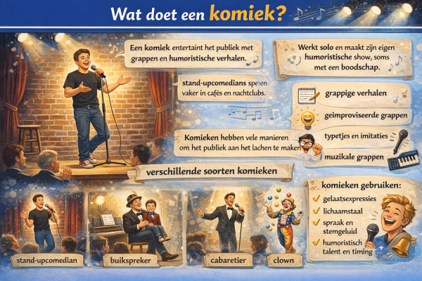 Alles over het beroep komiek Wat doet een komiek